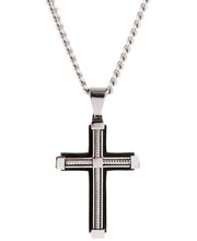 Load image into Gallery viewer, Sutton Stainless Steel Cable Cross Pendant Necklace