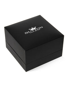 Men's Black Stainless Steel Criss-Cross Link Bracelet Gift Box