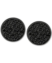 Load image into Gallery viewer, Men's Black-Tone Sterling Silver & Jet Cubic Zirconia Stud Earrings