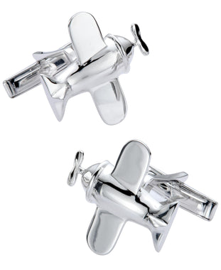 Sutton Sterling Silver Airplane Cufflinks