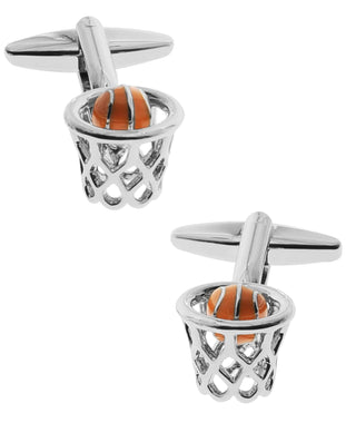 Sutton Silver-Tone Basketball Cufflinks
