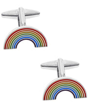 Load image into Gallery viewer, Sutton Silver-Tone Rainbow Cufflinks