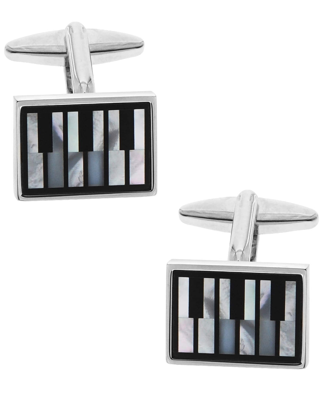 Sutton Silver-Tone Mother of Pearl Piano Keys Cufflinks