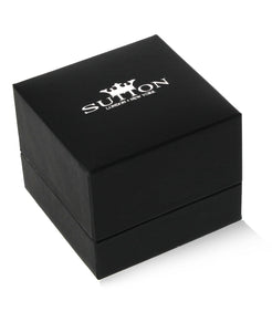 Sutton Sterling Silver Square Stud Earrings with Cubic Zirconia Trim Gift Box