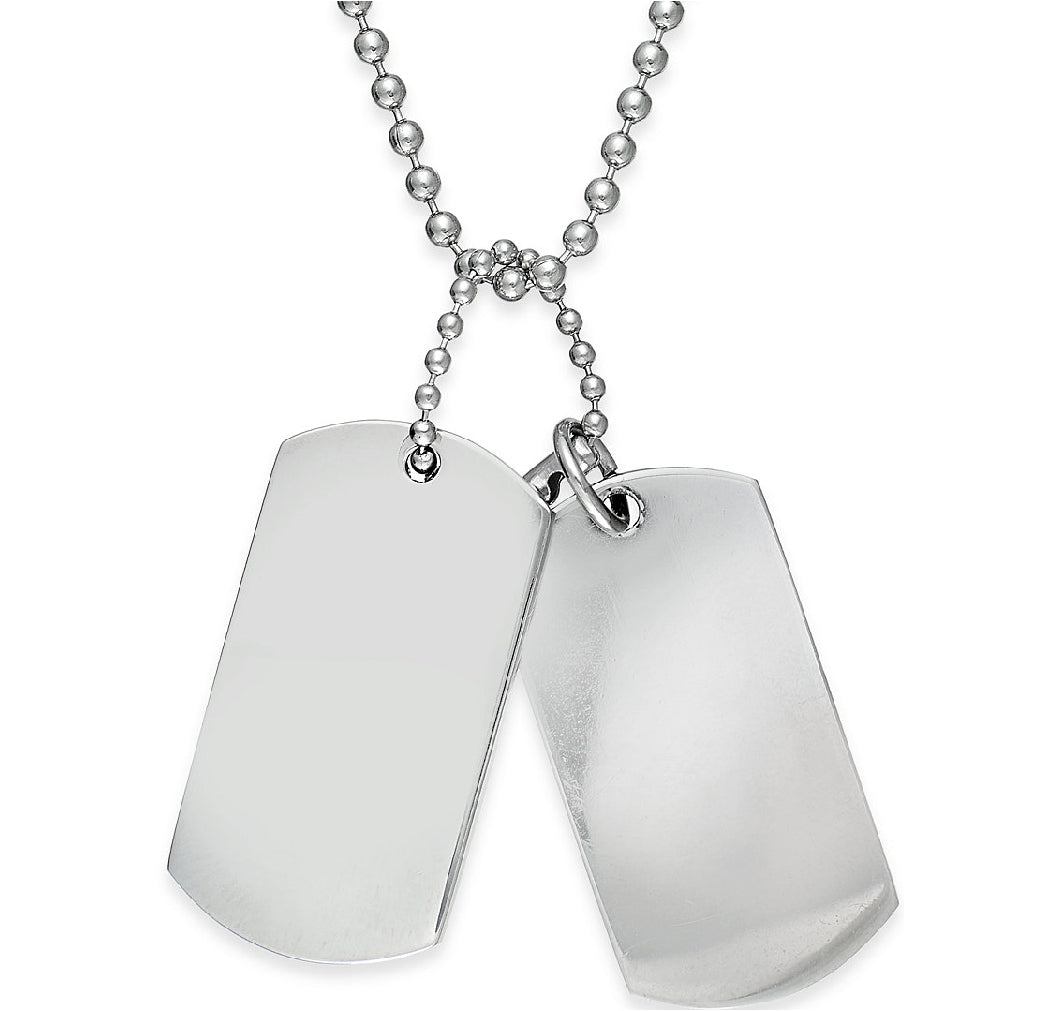 Men's Stainless Steel Double Dog Tag Necklace