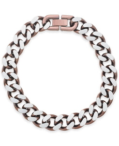 Men's Copper IP-Plated Stainless Steel Chain Bracelet