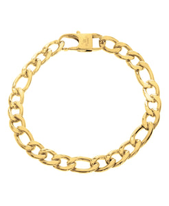 Men's Gold-Tone Stainless Steel Figaro Link Bracelet