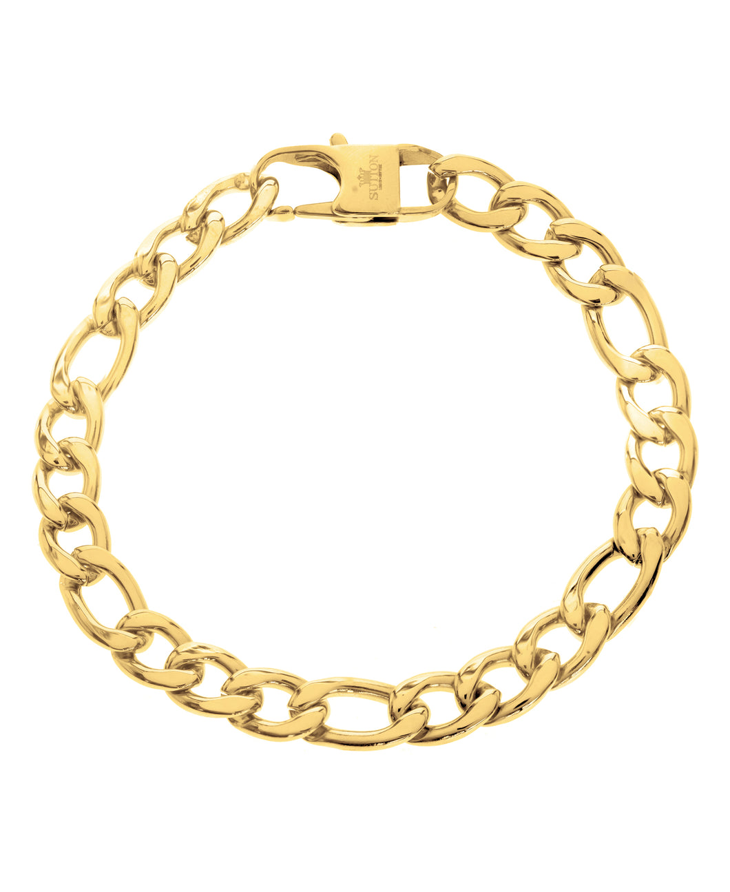 Men's Gold-Tone Stainless Steel Figaro Link Bracelet