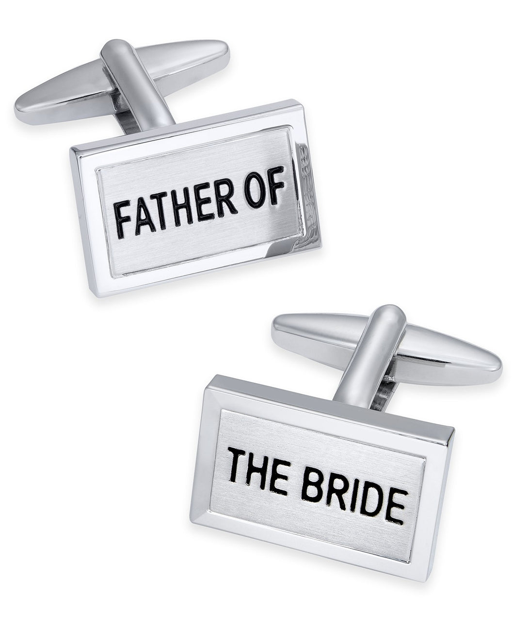 Sutton by Men's Silver-Tone Father of the Bride Cuff Links