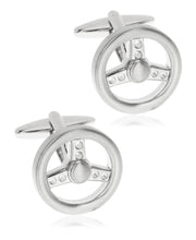 Load image into Gallery viewer, Sutton Silver-Tone Steering Wheel Cufflinks
