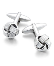 Load image into Gallery viewer, Men&#39;s Silver-Tone Knot Cuff Links