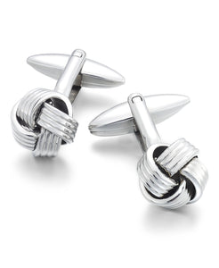 Men's Silver-Tone Knot Cuff Links