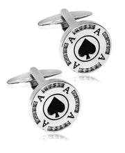 Load image into Gallery viewer, Sutton by Men&#39;s Silver-Tone Poker Chip Cufflinks