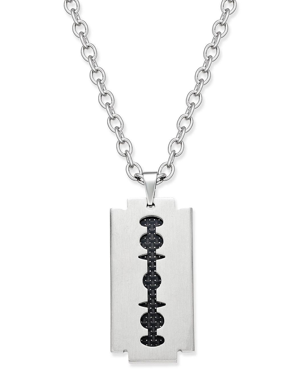 Men's Two-Tone Stainless Steel Blade Pendant Necklace
