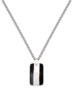 Men's Two-Tone Stainless Steel Dog Tag Pendant Necklace