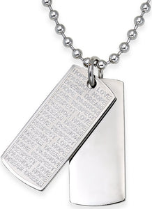 Men's Stainless Steel Double Dog Tag Pendant Necklace