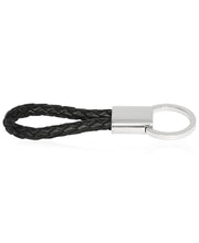 Load image into Gallery viewer, Sutton Stainless Steel Braided Leather Key Ring