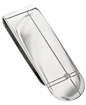 Sutton Stainless Steel Diamond Accent Etched Money Clip