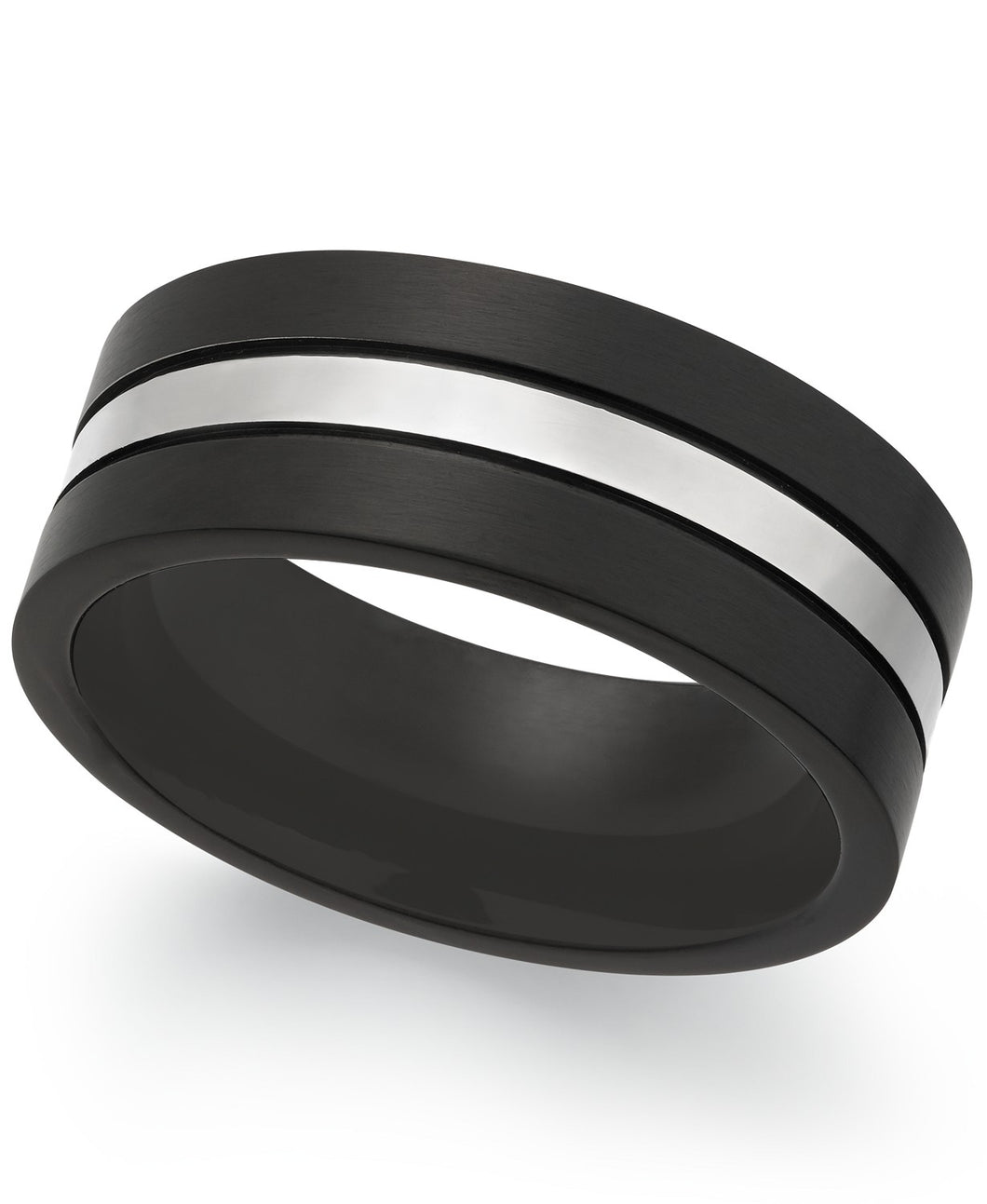 Men's Two-Tone Striped Ring