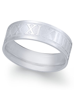 Men's Stainless Steel Roman Numeral Band