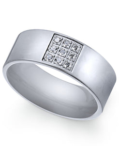 Men's Stainless Steel Cubic Zirconia Ring