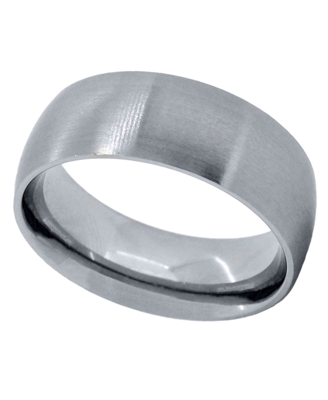 Men's Stainless Steel Plain Matte Band Ring