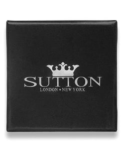 Black Ion-Plated Stainless Steel Sculpted Square Cuff Links Gift Box