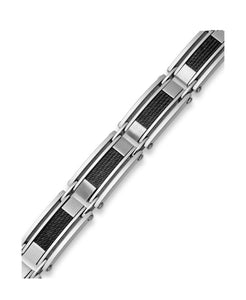 Men's Stainless Steel Cable Slot Link Bracelet