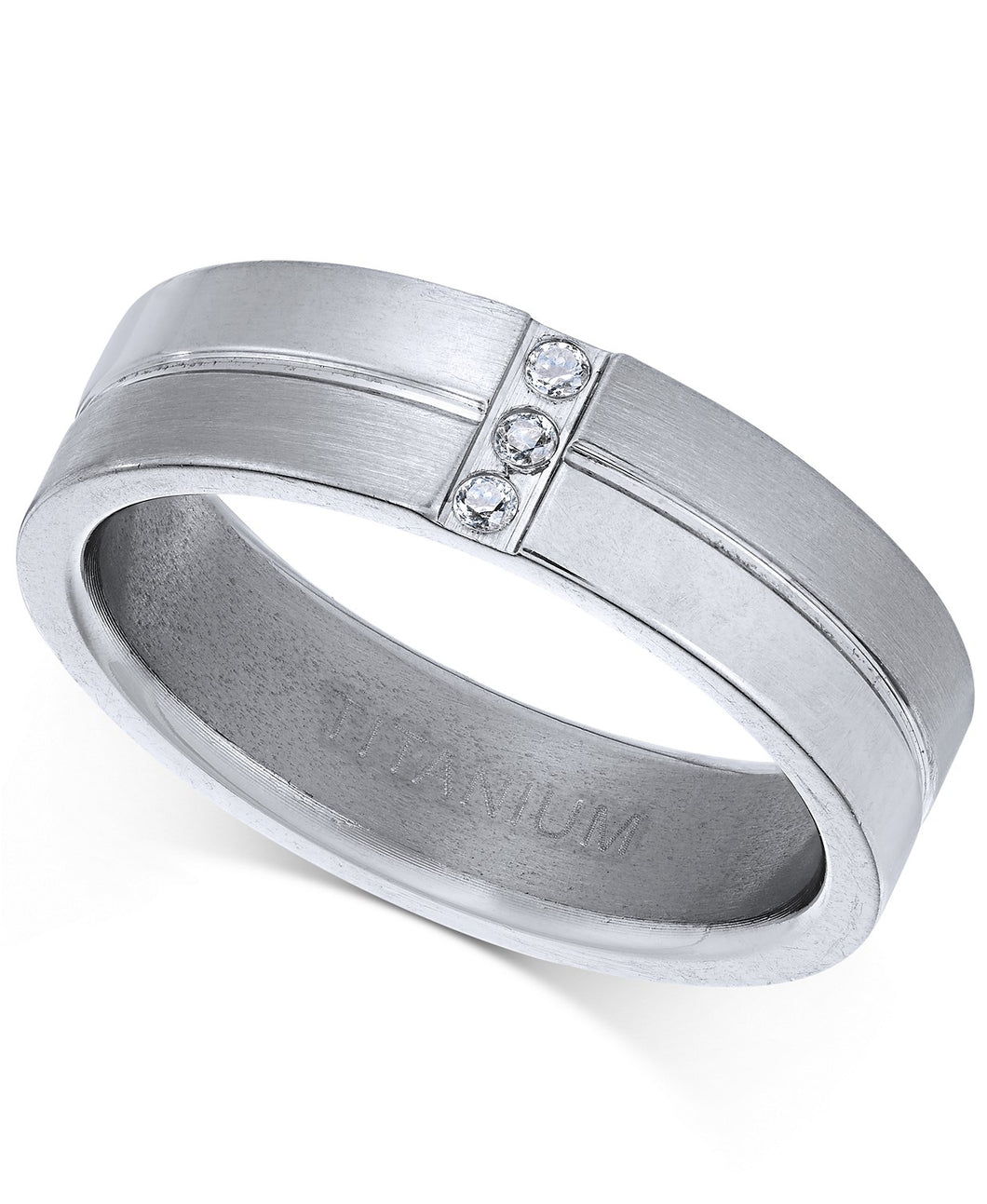 Men's Titanium Cubic Zirconia Ring